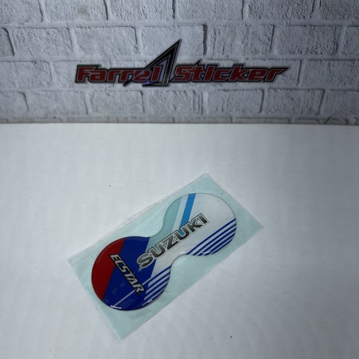 stiker Rem Suzuki sticker KALIPER DOUBLE PISTON TIMBUL - Ecstar Biru