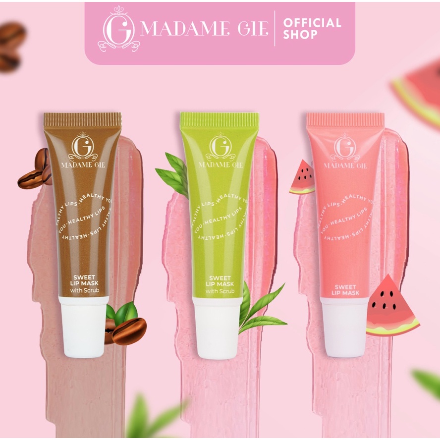 Madame Gie Sweet Lip Mask - Lip Scrub Vitamin E, Lip Balm, Moisturizer, Serum Bibir Cerah