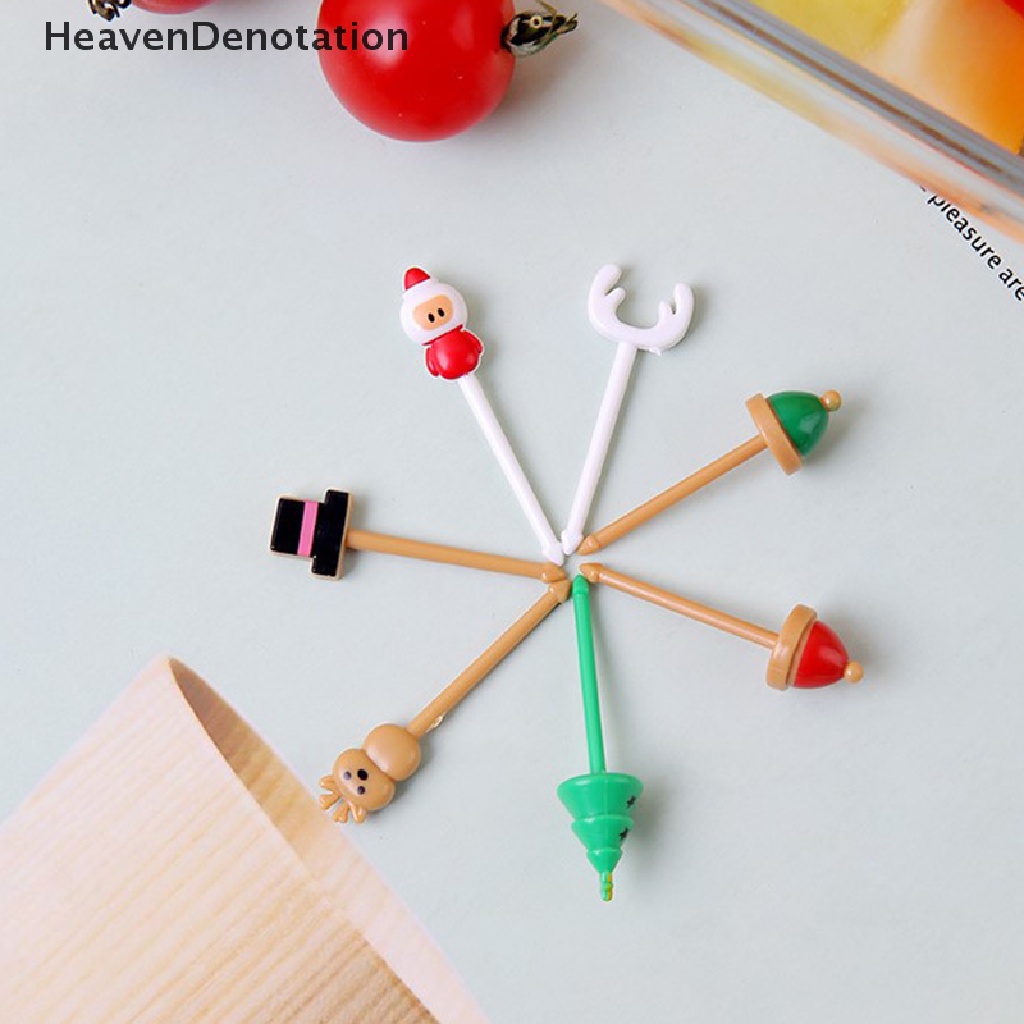 [HeavenDenotation] Cute Mini Animal Farm Kartun Food Picks Anak Snack Kue Dessert Makanan Garpu Buah Makan Siang Bento Aksesoris Dekorasi Pesta HDV