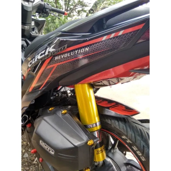 Cover Shock Belakang Variasi Carbon Hologram Pnp Motor Mio.Beat.Scoopy.Vario 125 150