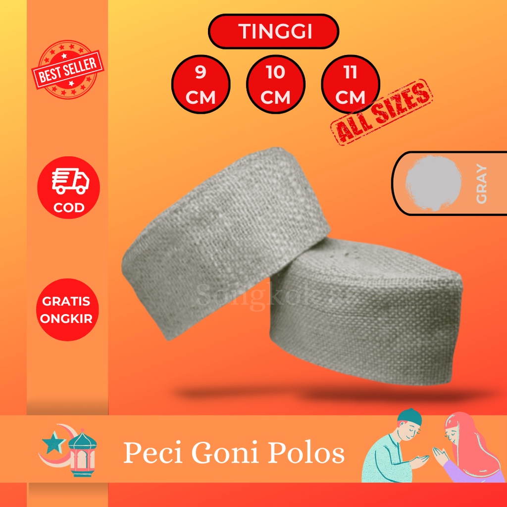 Peci kopiah goni rajut karung goni putih pria anak dewasa murah