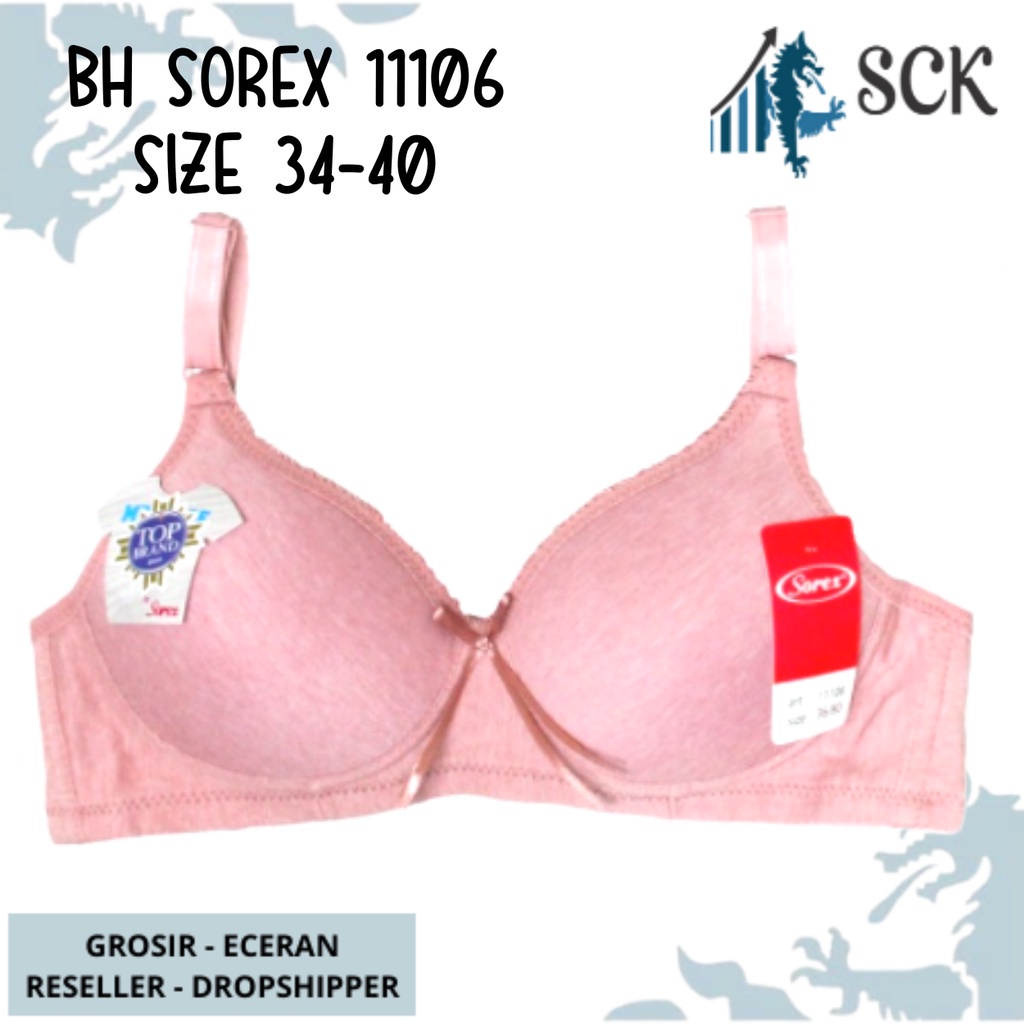 BH SOREX 11106 Cup C Besar Tanpa Kawat Busa Tipis / BH Melange Size 34-40 / Pakaian Dalam Wanita - sckmenwear GROSIR