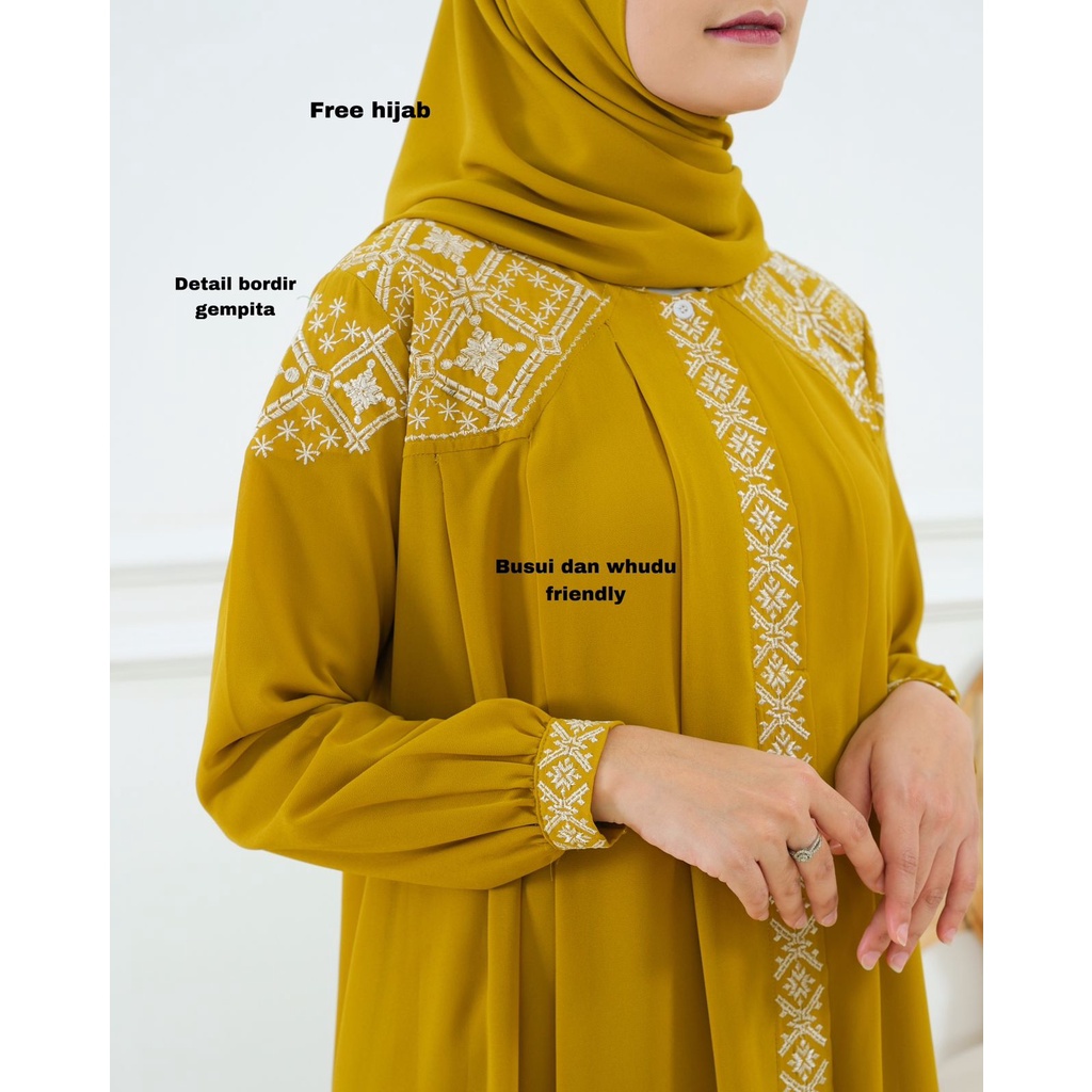 Gempita Dress || Gamis Bordir Cerutty || Gamis Lebaran Termurah Bisa (COD) || Fashion Muslim ~ DVN STYLE