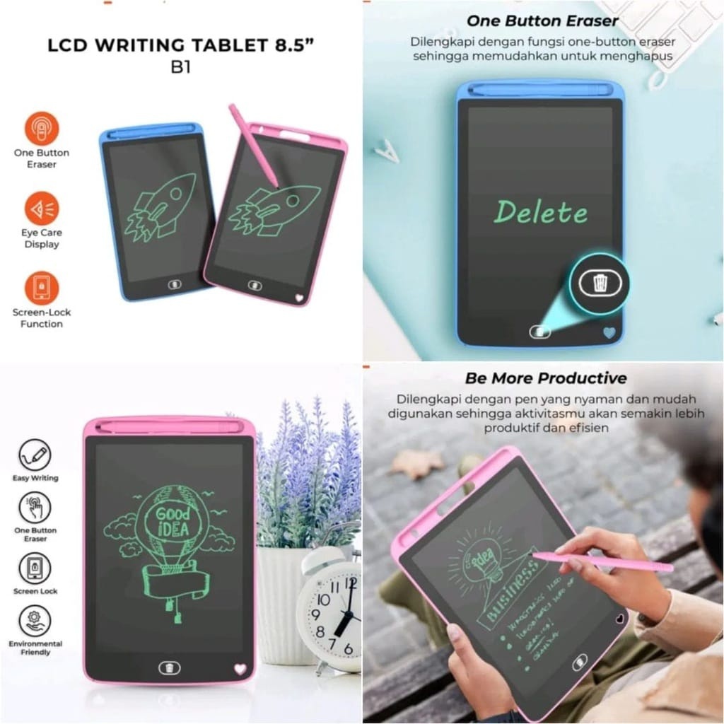 YGtoys LCD Drawing Writing Tablet 8.5&quot; Mainan Papan Tulis LCD Anak Tablet Pad Gambar Menulis Edukasi