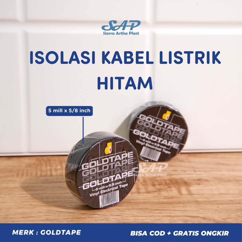 Isolasi Kabel Listrik Kecil PVC Hitam Merk Goldtape Mini / Lem Listrik Kecil