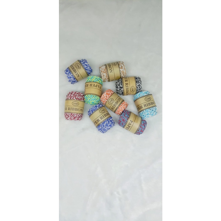 Paper Ribbon / Kertas - Plastik Sintetis 10M Colorful Mix / Bahan Prakarya