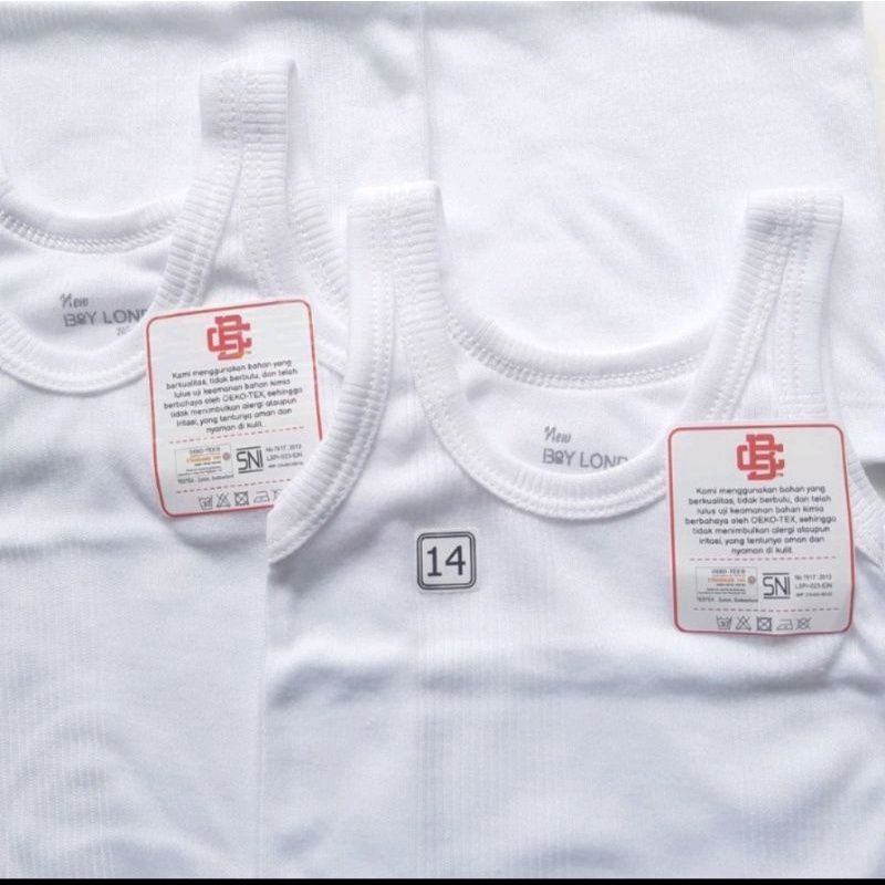12 Pcs Singlet Anak Boy London Putih Lusinan Grosiran || Boksen Anak Boy London Pria Wanita Unisex