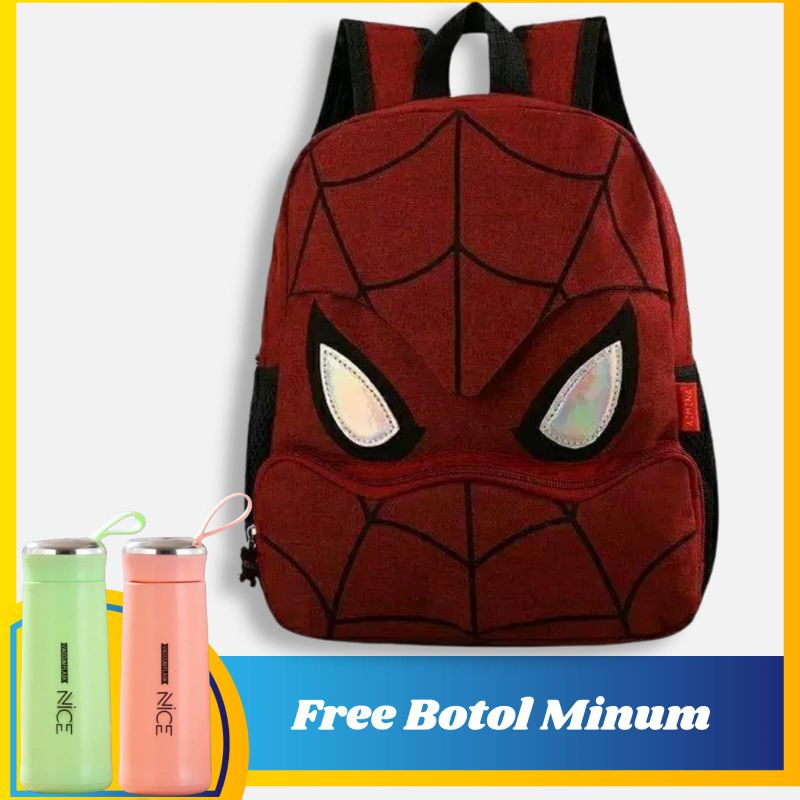 Tas Ransel Sekolah Tas Terbaru Jaring Laba-laba Tas Sekolah SD SMP Tas Trendy Backpack Spider-Man