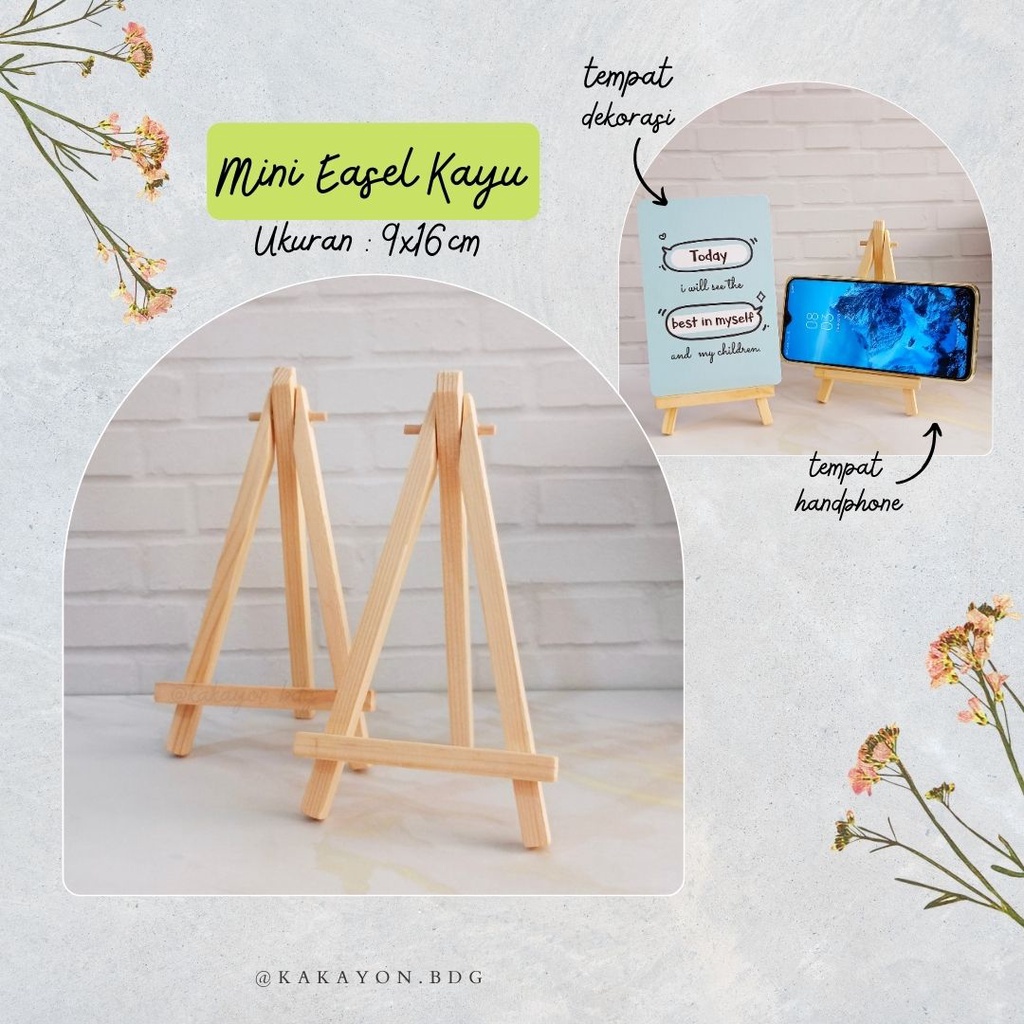 

Mini Easel Kayu / Stand Penyangga Dekorasi Lukisan Handphone