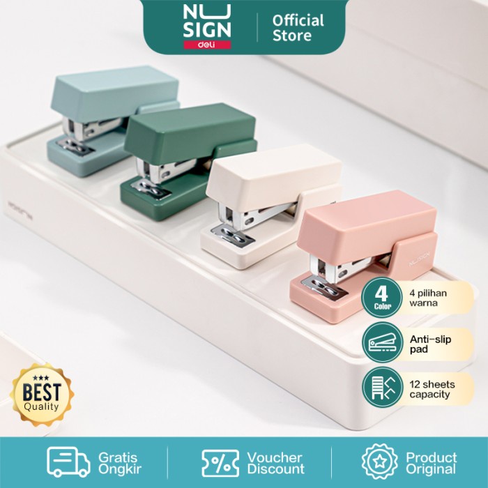 

Tape Deli Nusign Stapler/Stapler Mini Kapasitas Kertas 12Lbr+Refill Ns083-X