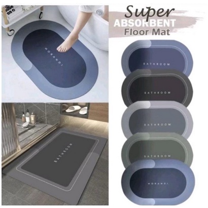 Keset Kaki Kamar Mandi Nyerap Air Anti Slip / Keset Kaki Oval