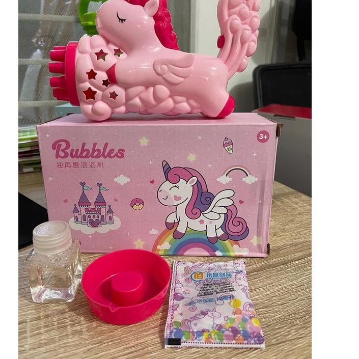 ✫ Mainan Bubble UNICORN Tembakan Balon Gelembung Sabun / Tembakan Balon ♕