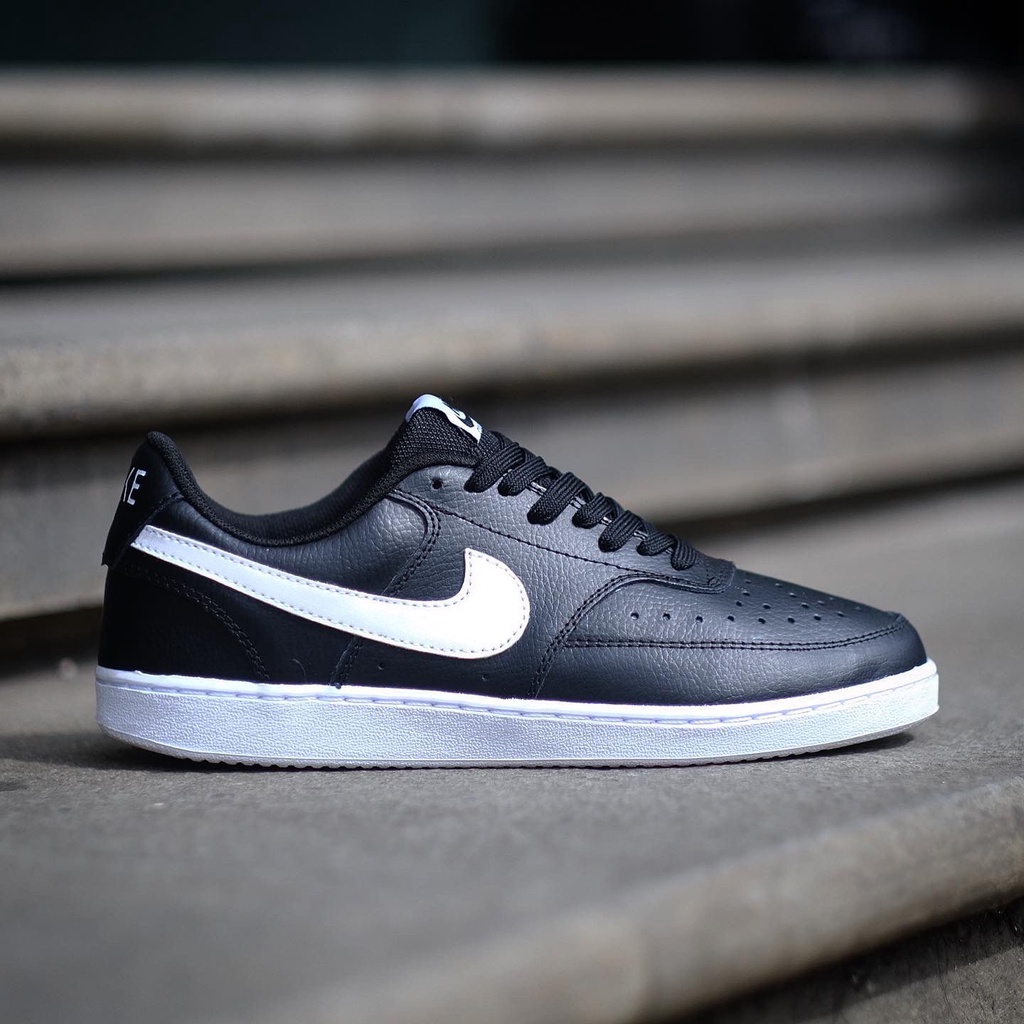 NIKE COURT VISION LOW LEATHER BLACK WHITE