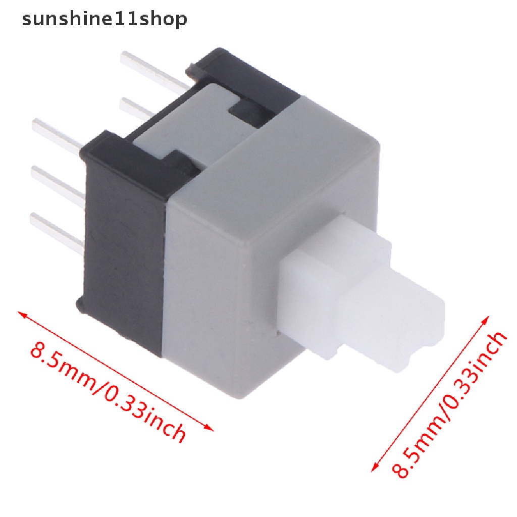 Sho 8.5 * 8.5MM Self-Locking Switch Square Head Double-Row 6kaki 3X3 Tombol Saklar N