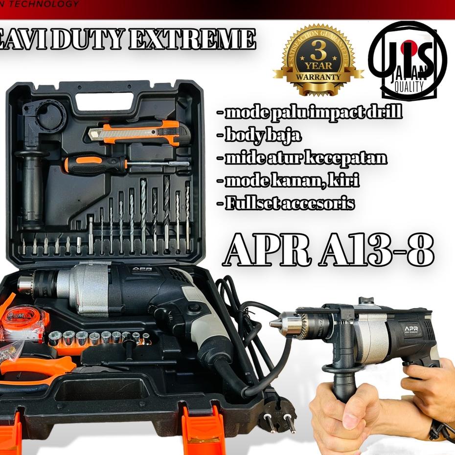♧ Promo Mesin bor APR JAPAN HUJIA JLD 13mm 10mm komplit set mata listrik baja besi kayu tembok drill