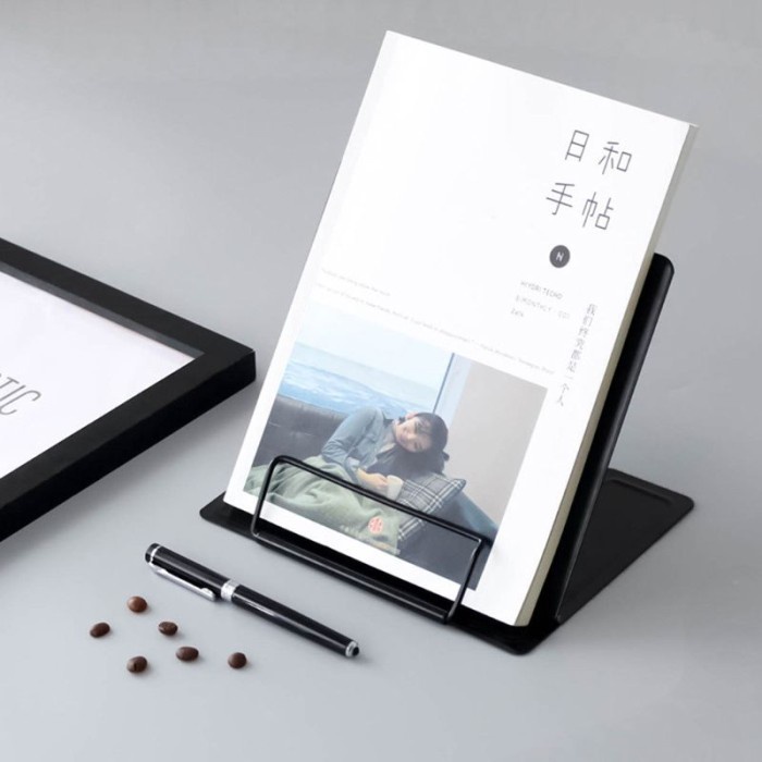 

Triple W Portable Metal Adjustable Book Holder Penyanggah Buku Majalah Star Seller