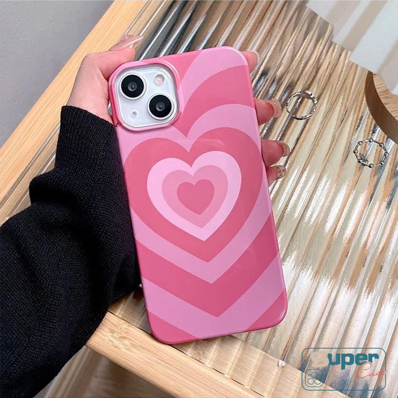 IPHONE  Casing Ponsel Pink Rose Merah Glossy Kompatibel Untuk Iphone7 8 Plus XR X XS 11 14 13 12 Pro Max Max SE 2020 Gradiasi Cinta Hati Halus Lembut Tpu Silicon Back Cover Cases