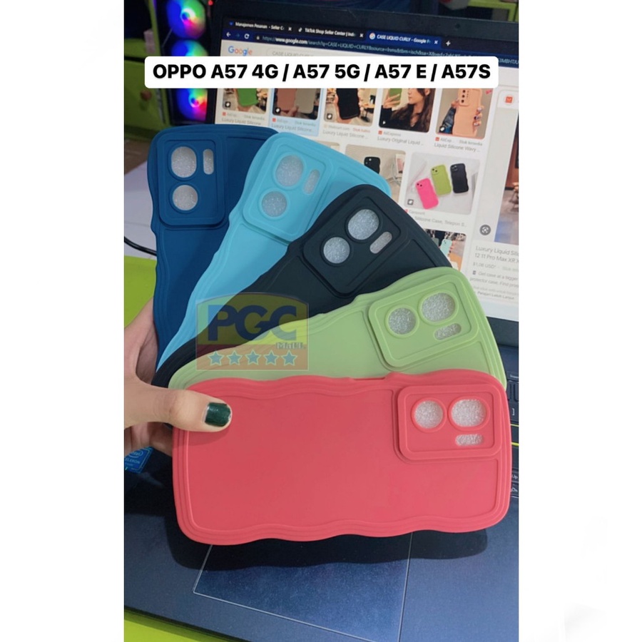 CASE LIQUID CURLY ( OPPO A57 4G / A57 5G / A57S / A57E ) SILIKON HP TERBARU 2023 - PGC MALL