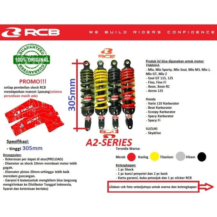 SHOCKBREAKER SHOCK MOTOR MATIC RCB MIO SPORTY SOUL J BEAT VARIO ASLI ORIGINAL