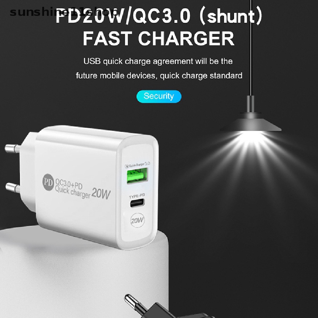 Sho PD 20W USB Charger Quick Charge 3.0 Fast Phone Charger Adapter Tipe-PD Untuk Telepon N