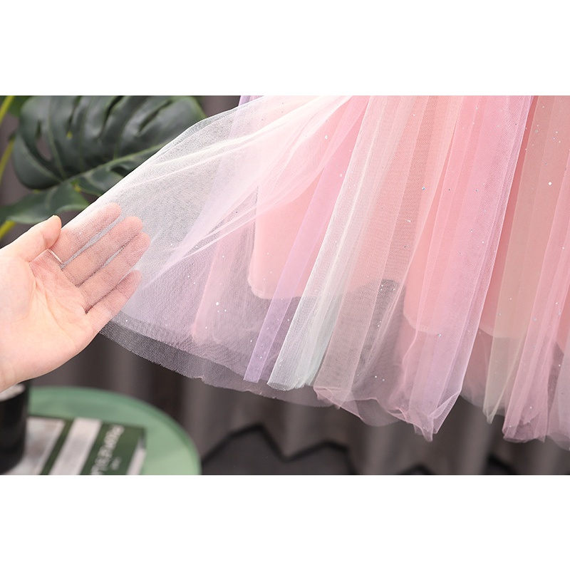 Baju Anak Perempuan Frozen Elsa Putri Gaun Katun Musim Panas Lengan Pendek Gaun untuk Bayi Perempuan Usia 1-8 Tahun