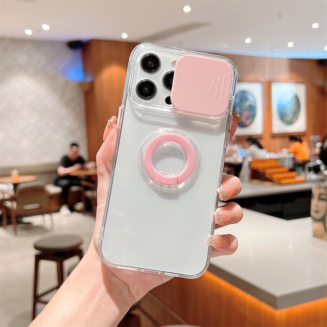 IPHONE Fashion Jendela Sliding Mewah Kamera Ring Bracket Casing Handphone Untuk Iphone14 13 12 11 Pro Max X XS Max XR 78 Plus Shockproof Penutup Belakang