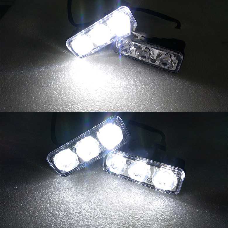 Lampu Mobil DRL Headlight LED Car Light Daytime Waterproof 3LED 1 Pair - HT7 Fog Lamp