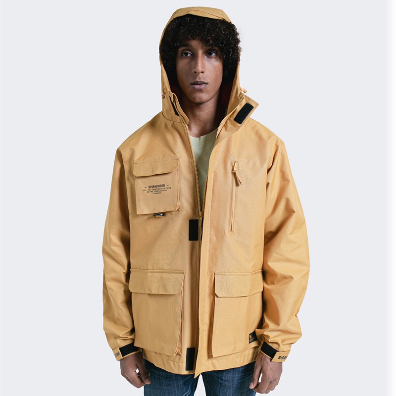FMC Speed Supply Original Jaket Parka Taslan Oxford PU Soft Graphic Pria Kuning 031022
