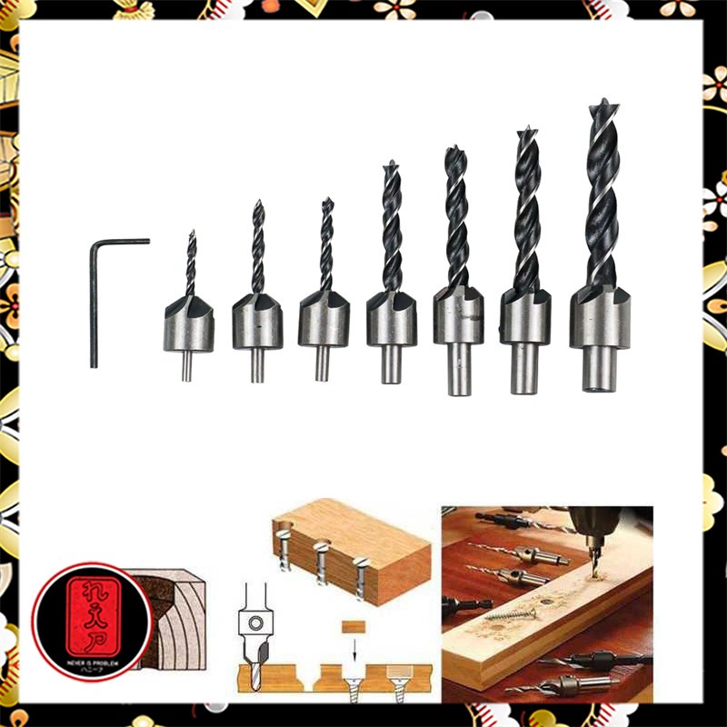 Mata Bor Drill Bit Countersink HSS 3-10mm 7 PCS - QST-K13