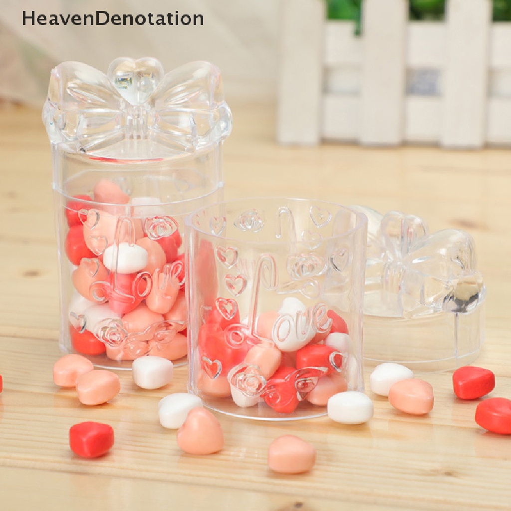 [HeavenDenotation] Kotak Permen Transparan Plastik Dengan Tutup Candy Gift Packaging Jewelry Candy Storage Box Souvenir Pernikahan Hadiah Pesta Box Container Dekorasi Rumah HDV