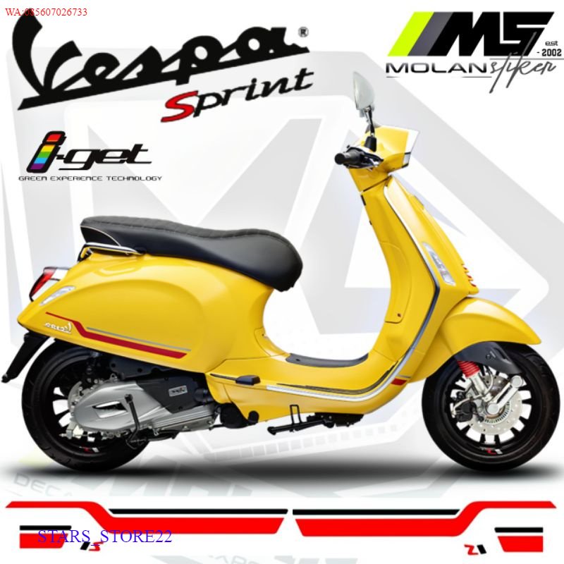 Cutting Sticker Striping Variasi Vespa Sprint & Vespa Primavera -Vespa Sprint 150 - Vespa Primavera 