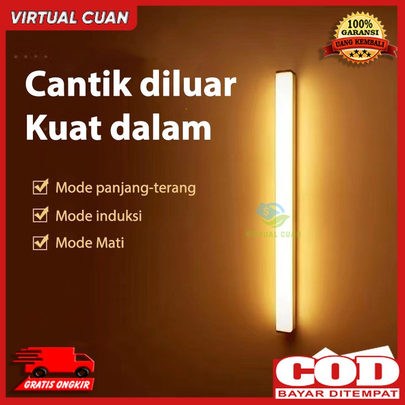 Lampu Baca Tempel 30cm LED Tombol Lampu Dinding Sensor Otomatis Lemari Kamar Rechargeable night light