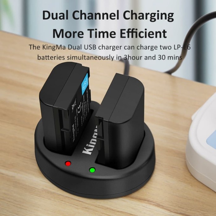 BATERAI KINGMA CANON LP-E6 2PCS DUAL CHARGER 5D 6D 7D 60D 70D 80D #ORIGINAL