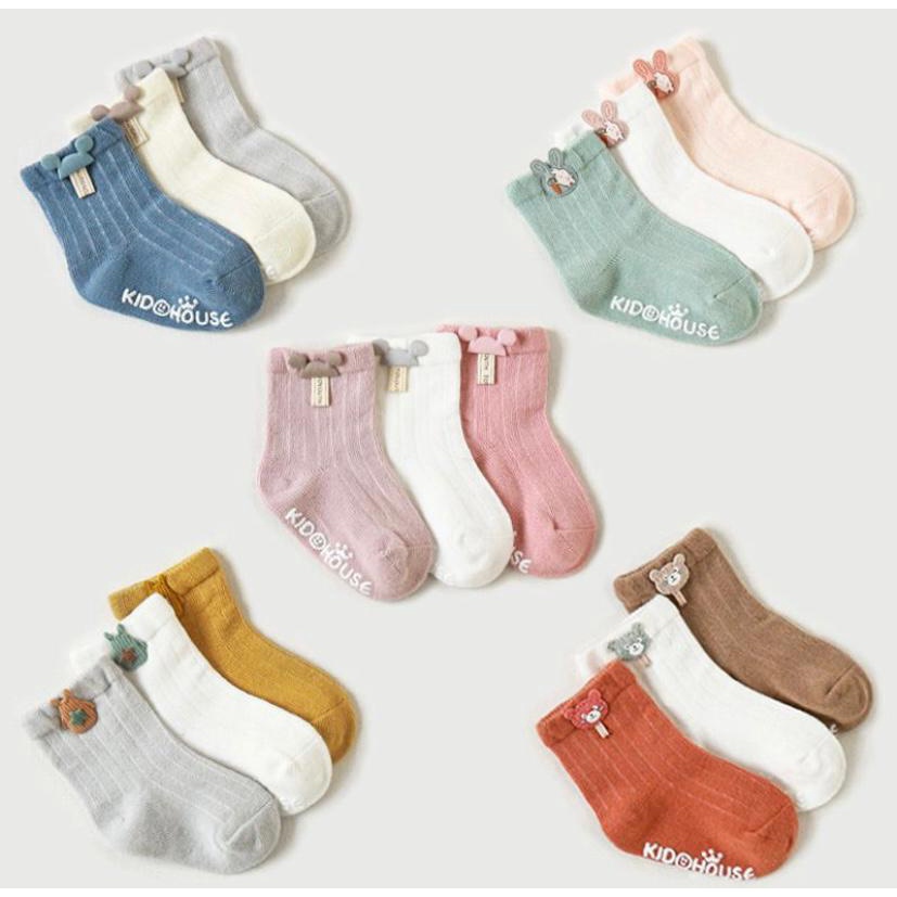 Kaos Kaki Bayi Premium Anti Slip 3in1 / Kaos Kaki Anak 6-12 Bln