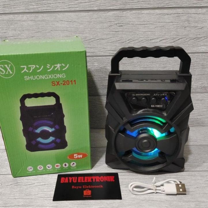 ❂ Speaker Bluetooth Portable SX-2011 Radio FM, USB, AUX ,Kartu Memori, Super Bass/Musik Box Bluetoot