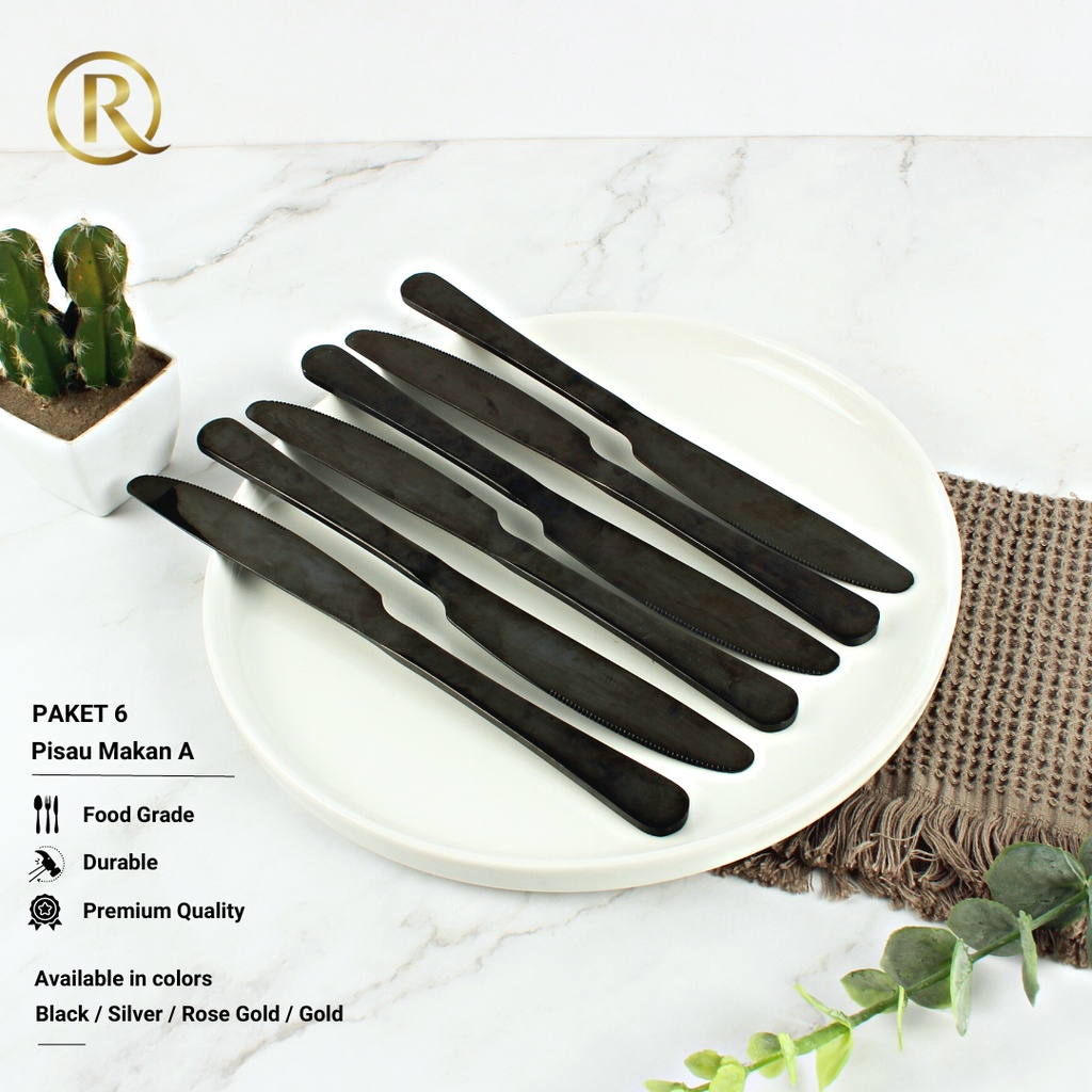 Paket isi 6pcs Pisau Pisau Makan Stainless Steel Korea Tebal 23cm