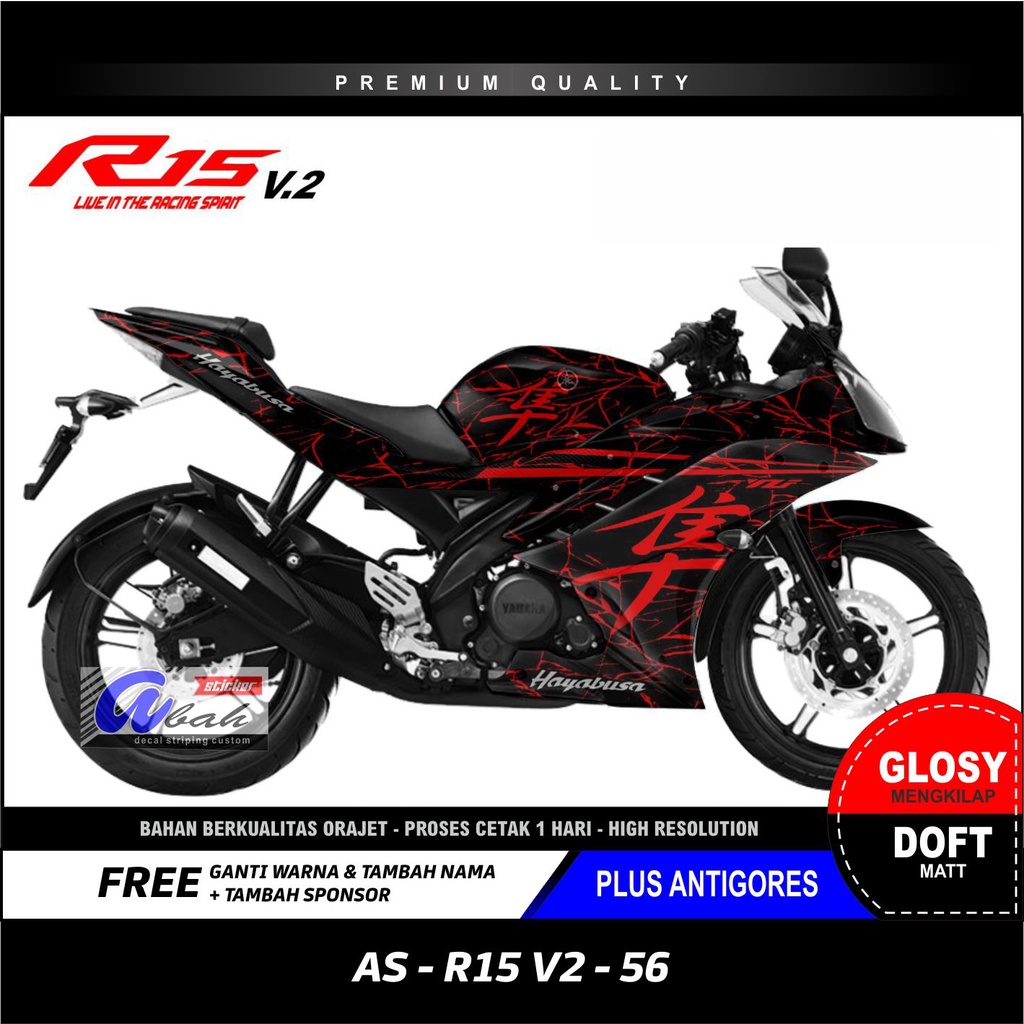 Sticker Decal R15 V2 Desain 56 Fullbody... Decal Yamaha R15 V.2 Decal Keren, Decal Terbaru