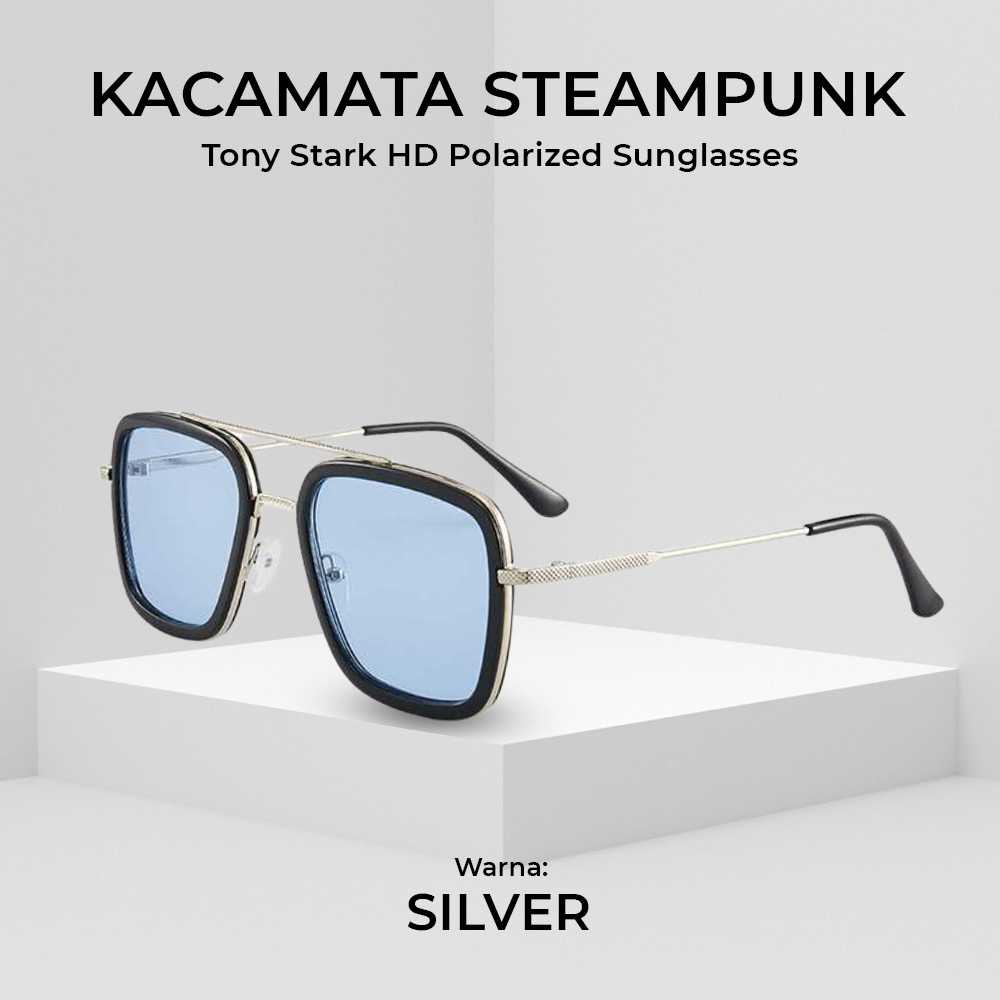 Kacamata Tony Stark Iron Man Anti Radiasi HD Polarized Sunglasses Steampunk RBVTURAS