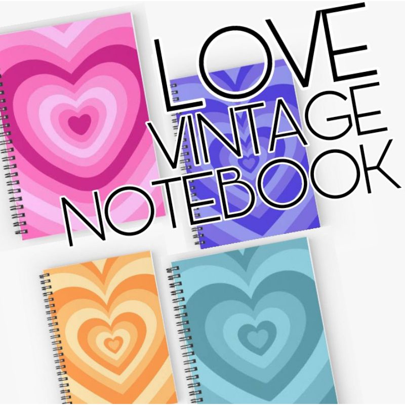 

Notebook Love Vintage Aesthetic Spiral Notebook Aestetik