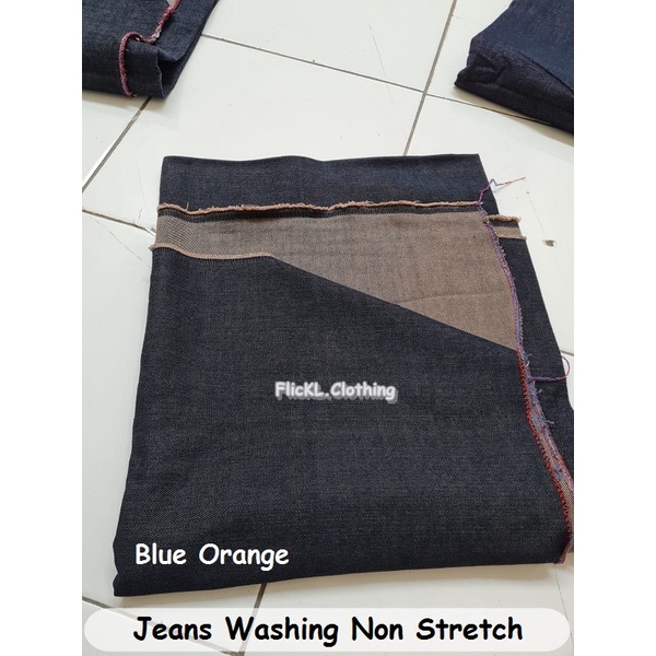 Bahan Kain Jeans Wash Stretch Jeans Wash Melar Denim Washing Jeans Washing Denim Wash Stretch Ukuran 1.5 M