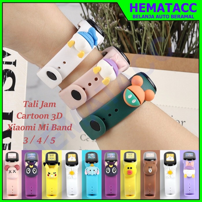 Terlaris Kartun 3D Tali Jam Xiaomi Mi Band 6 5 4 3 & Strap Smart Bracellet Oase