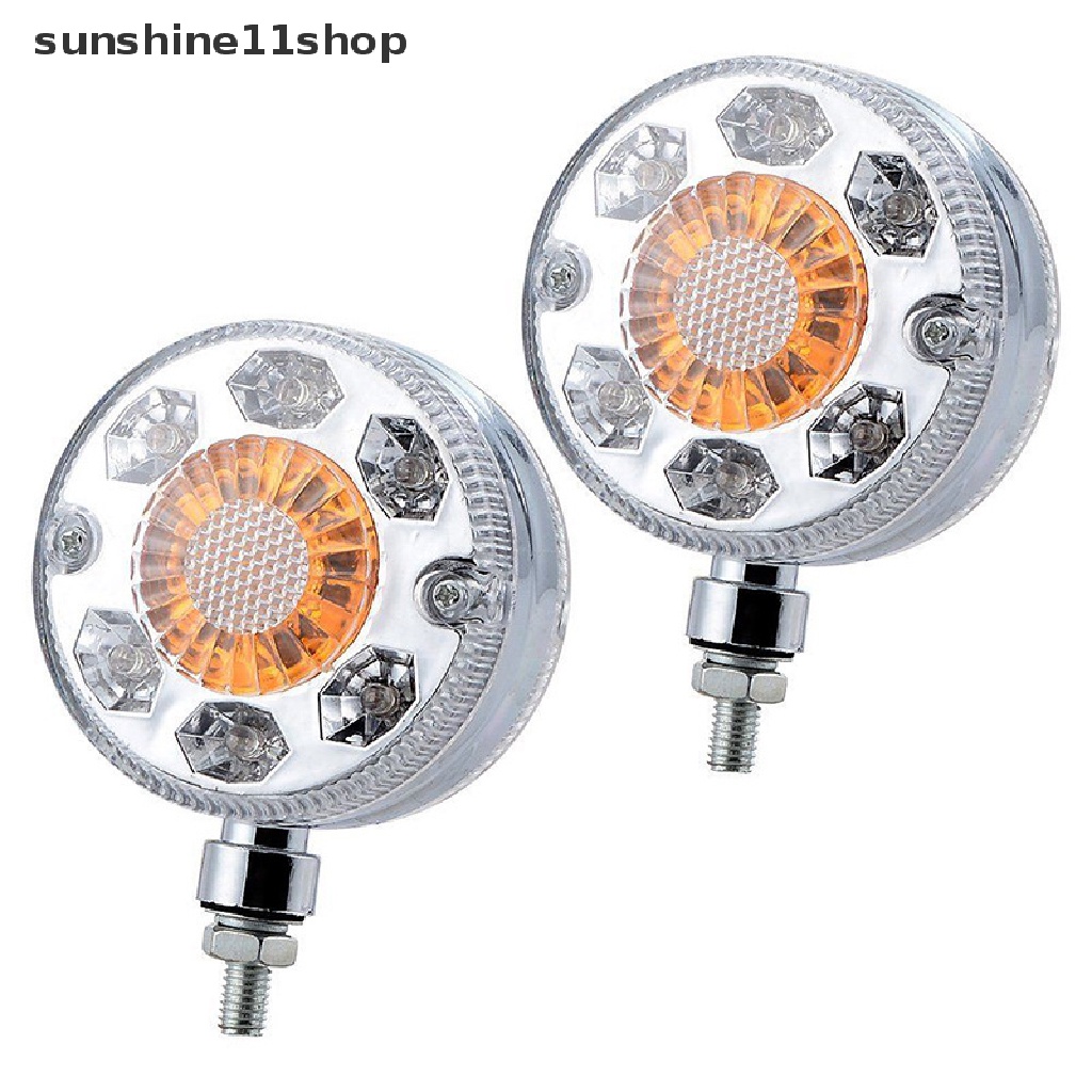 Sho 1Pcs Lampu Sinyal Mobil Bulat LED Mudguard Mount Lights Light-duty Dua Sisi N