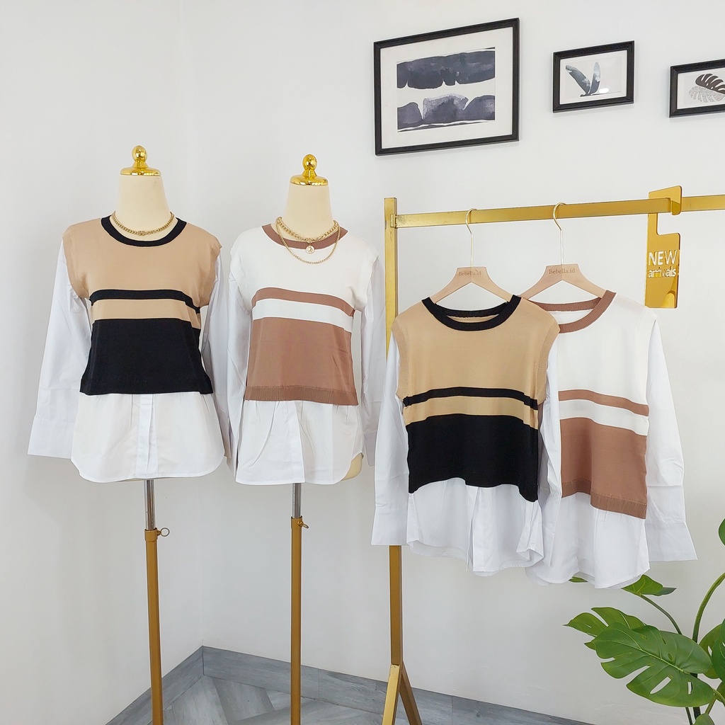 ATASAN LIST KNITTED FASHION WANITA IMPORT BANGKOK NOB