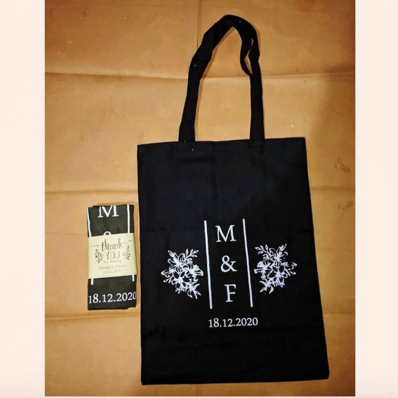 Souvenir Pernikahan Totebag Kanvas Polyester D600