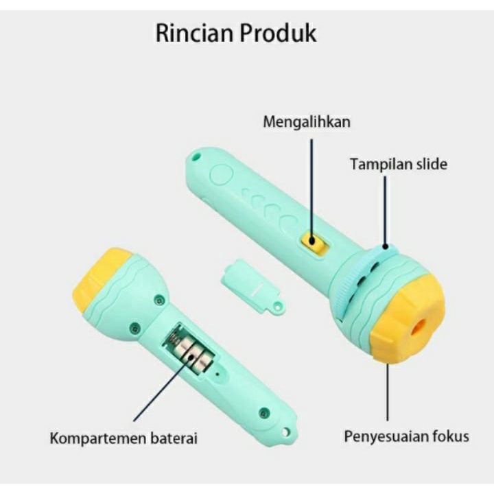 Mainan Anak Senter Proyektor / Fun Flashlight / Mainan Proyektor Gambar Karakter / Mainan Edukasi