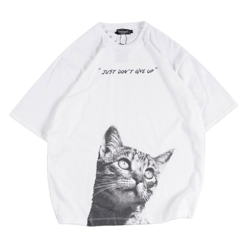 Oversized Baju Kaos Cotton Combed Distro Motif &quot;Just Don't Give Up&quot;