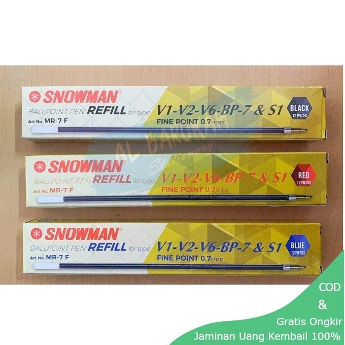 

Ballpoint Bolpen Refill Snowman V1-V2-V6-BP7-S1 0,7 Mm