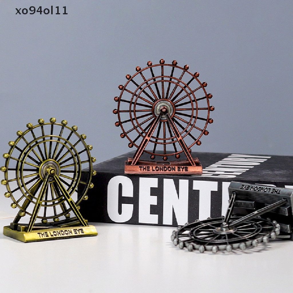 Patung Seni Ornamen Mata London XO Retro Rotatable Ferris Wheel Model Kerajinan Tangan OL