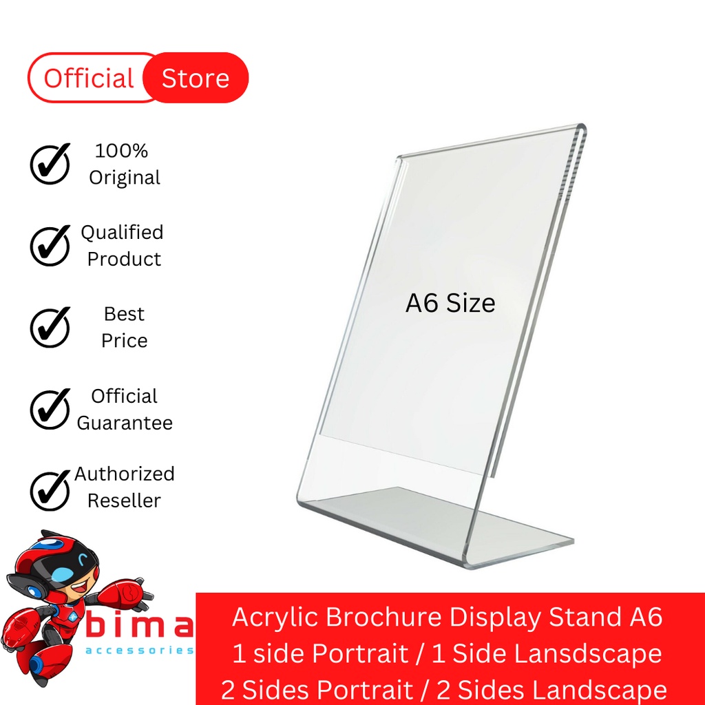

AKRILIK BROSUR TYPE-A6T/A6L ACRYLIC MENU/LEBEL DISPLAY