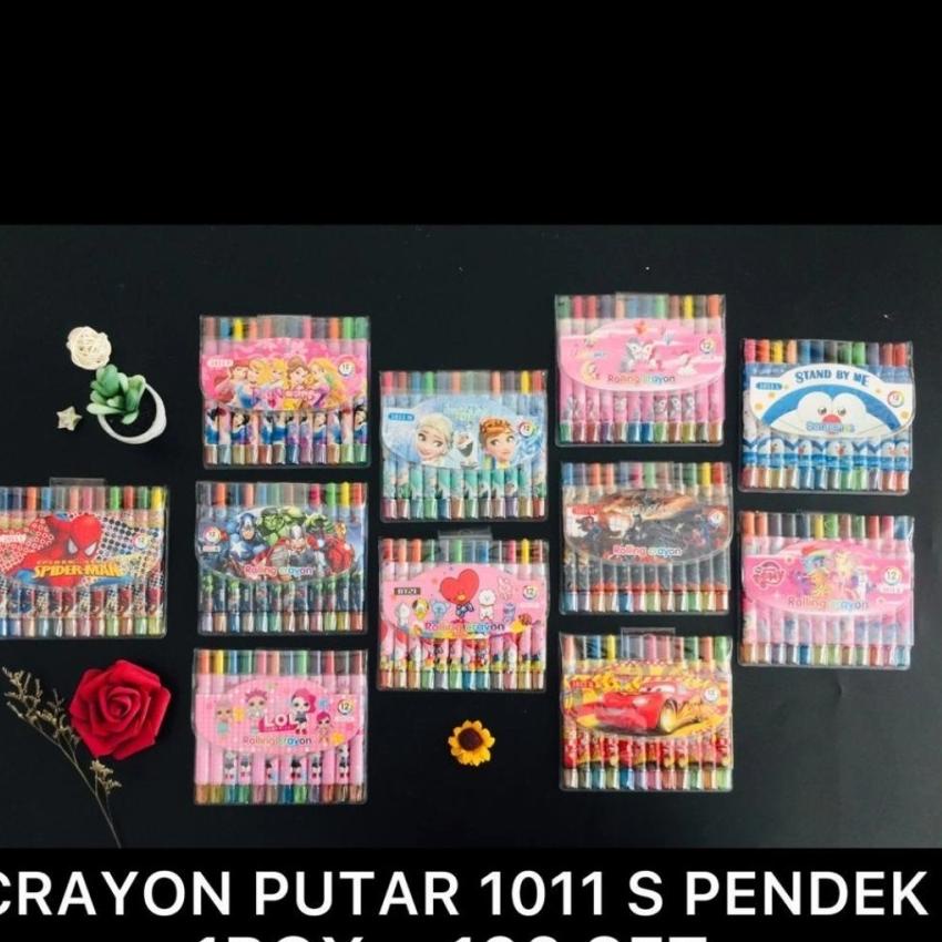 

C27 CRAYON PUTAR PENDEK KARAKTER 12WARNA / KRAYON HARGA MURAH ㊭